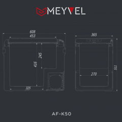 Компрессорный автохолодильник Meyvel AF-K50 (12V/24V, 110V/220V опционально, 50л)