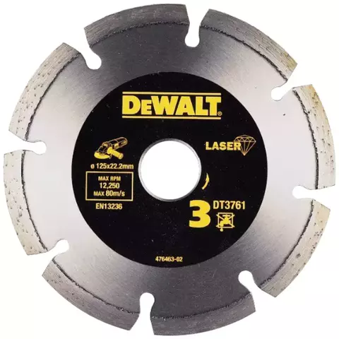 Диск алм. DeWALT DT3761-XJ Ф125х22мм сегментный по граниту