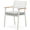 Bona Уличный стул из алюминия в белой отделке и массива тикового дерева