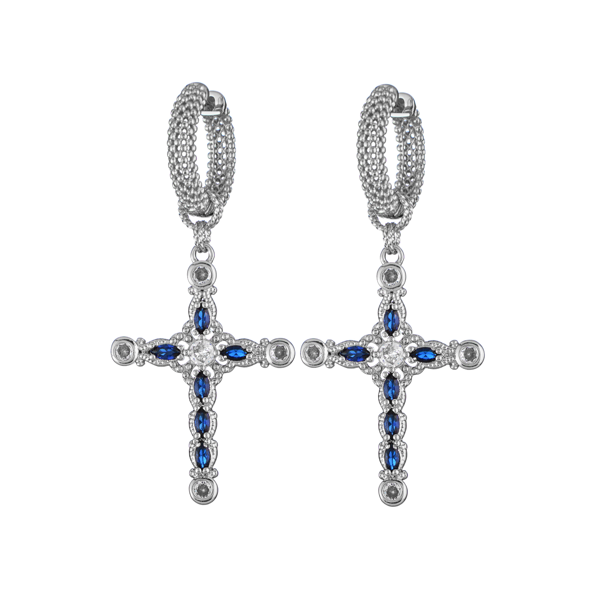 

Серьги Vintage Silver Blue Cross Earrings