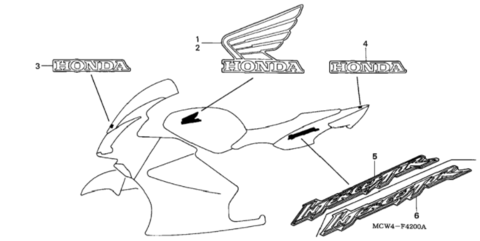Honda 17526-MCW-H30ZA MARK, R. (TYPE1) (?еталь)