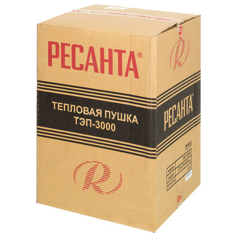Тепловая пушка электрическая РЕСАНТА ТЭП-3000, 3000 Вт, 220 В, квадратная, красная
