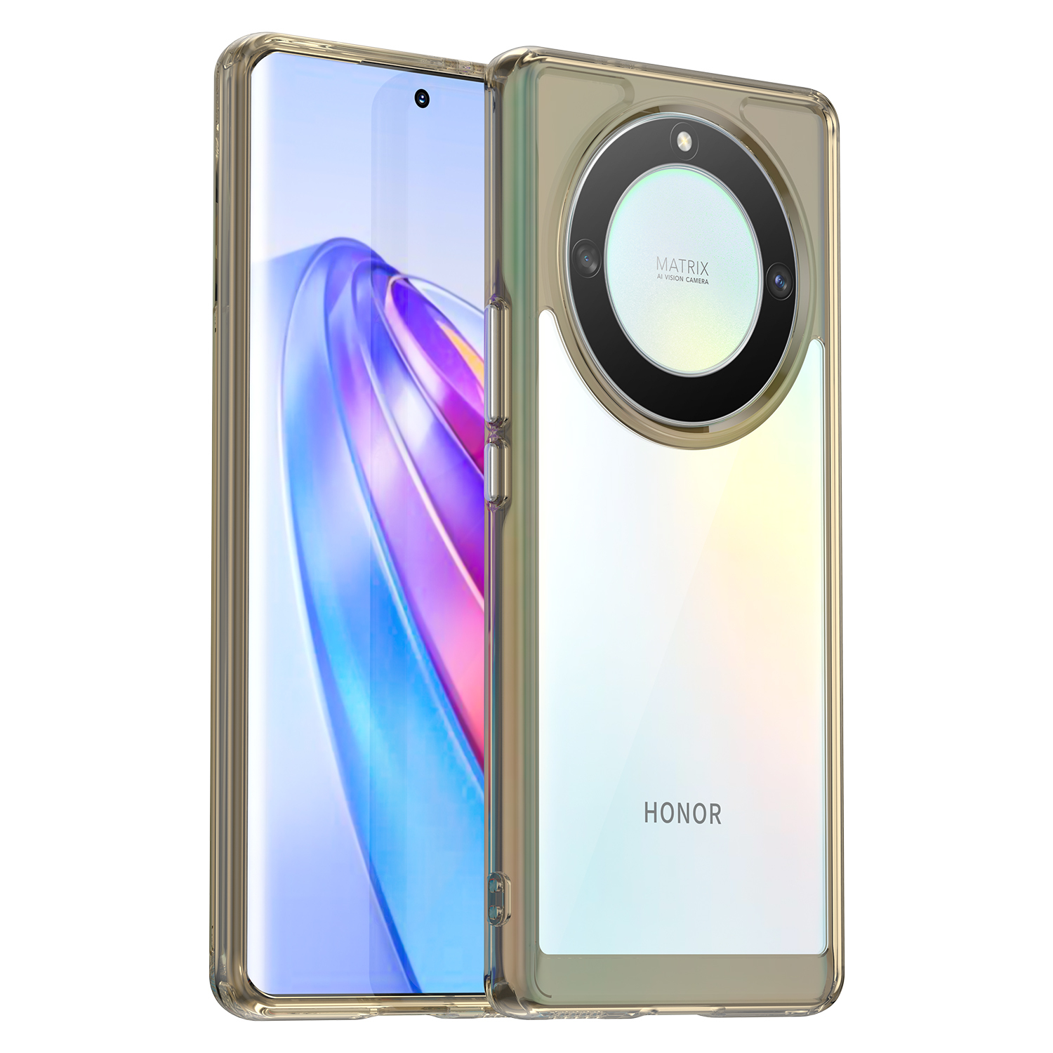 Противоударный усиленный чехол с мягкими серыми рамками для Honor X9A с  2023 года, увеличенные защитные свойства