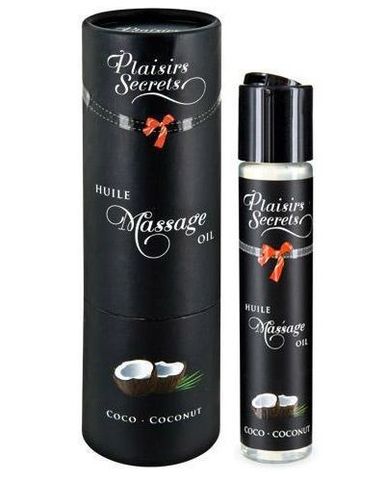 Массажное масло с ароматом кокоса Huile de Massage Gourmande Coco - 59 мл. - Plaisir Secret 826003