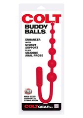 Красный анальный стимулятор COLT BUDDY BALLS - 18,5 см. - 