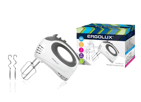 Миксер Ergolux ELX-EM02-C31 белый/серый