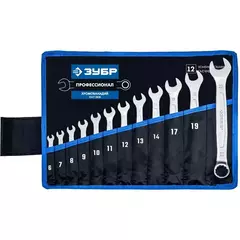 ЗУБР 12 шт, 6 - 22 мм, набор комбинированных гаечных ключей, Профессионал (27087-H12)