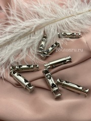 Фиксатор для шнура серебристый двойной цилиндр