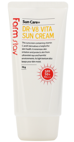 Витаминизированный солнцезащитный крем для кожи лица  DR-V8 Vita Sun Cream FARMSTAY