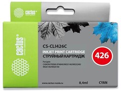 Картридж струйный Cactus CS-CLI426C CLI-426C голубой (8.4мл) для Canon Pixma MG5140, 5240, 6140, 8140, MX884