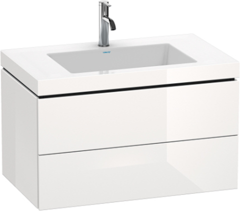 Тумба с раковиной подвесная, глянцевая белая Duravit L-Cube 80 LC6927O2222