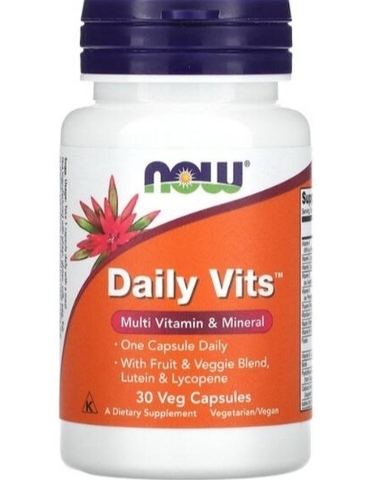 Now foods, Daily Vits, мультивитамины и микроэлементы, 30 вегетарианских капсул