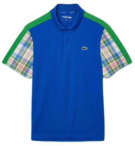 Поло теннисное Lacoste Colourblock Checked Polo Shirt - blue/green/white