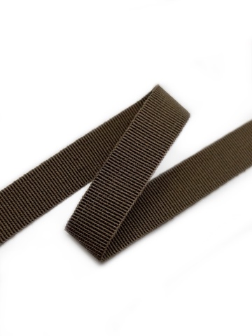 Репсовая лента , цвет: зелёно-коричневый, ширина: 15 мм