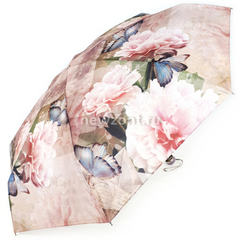 Большой мини зонт от дождя TRUST с цветами и голубыми бабочками