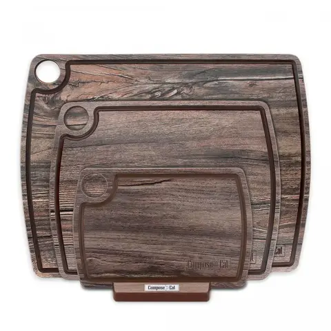 Набор разделочных досок на подставке 3шт ComposeEat Fashion дуб мореный