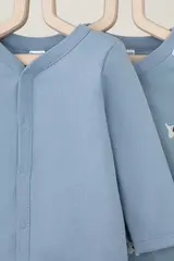 кофточка для новорожденных  К 300450-2уп/пыльно-синий,мини слоники