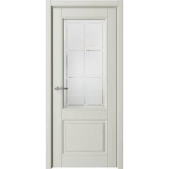 Межкомнатная дверь эмаль Классика 2 латте со стеклом
