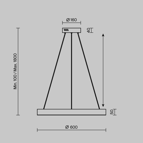 Подвесной светодиодный светильник Maytoni Saturno MOD415PL-L45BS4K