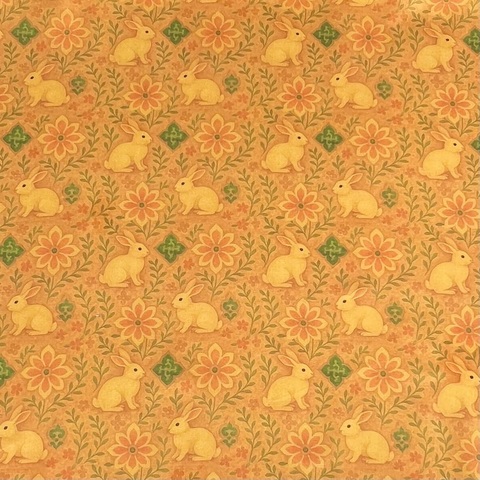 КРОЛИК В ЦВЕТАХ, ОХРА 100% хлопок