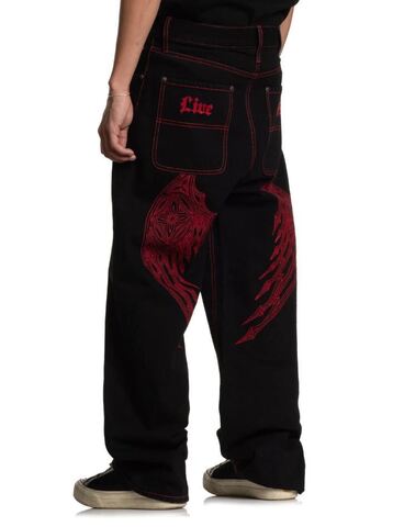 Affliction | Джинсы мужские Wide Leg Wings Jeans 110WL209 сзади слева