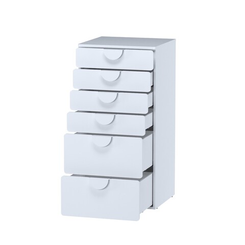 Комод с 6 выдвижными ящиками ПИКСИ, 60х57х120, робкий подснежник