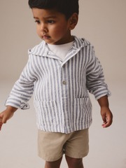 Рубашка с капюшоном для мальчика Next E32-531, Белый, Синий