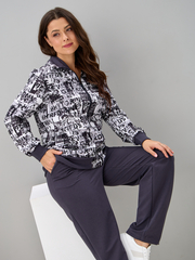 Костюм с брюками КБ-184/белый-антрацитгазета