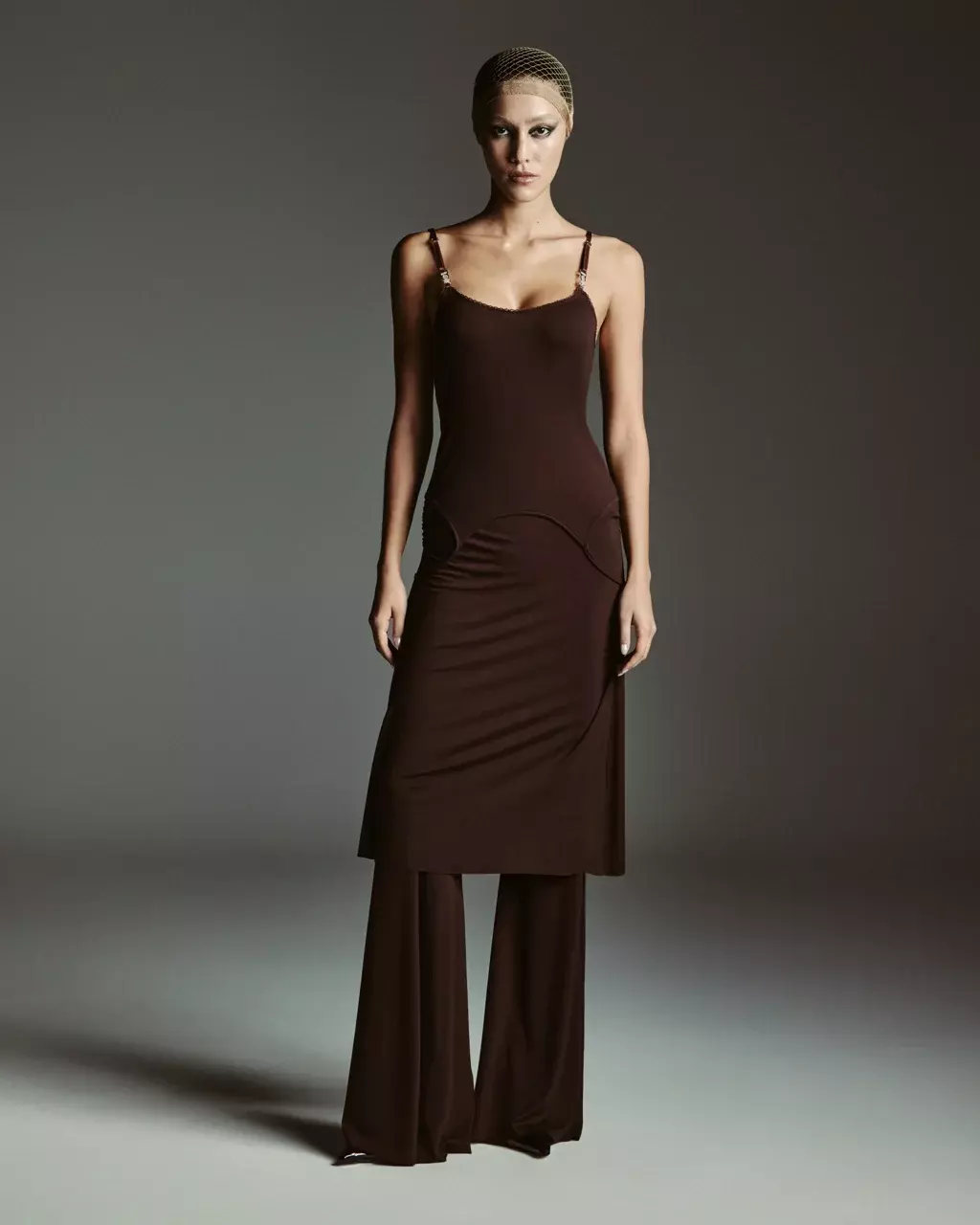 Топ коричневый