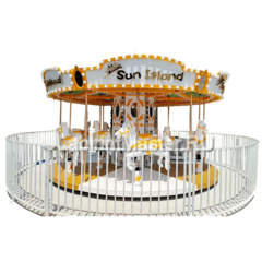 Электрическая Аттракцион свадебная карусель «Белые лошадки», 5,8 × 5,8 × 3,2 м