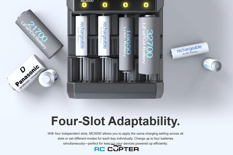 Зарядное устройство SkyRC MC5000 для цилиндрических батарей (Li/Na/Ni) x4, 80W (AC), 5A