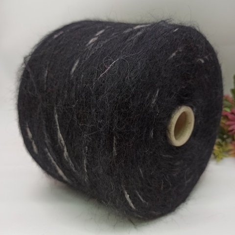 Кид мохер арт Galles фабрика Ilaria 1000м/100гр Черный с белым 16