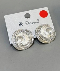 Серьги круглые ЗОЛОТАЯ ВОЛНА сатинированное золото