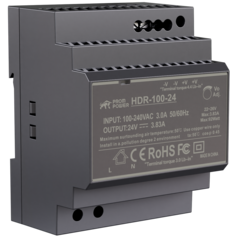 Источник питания PROMPOWER HDR-100-24, на вых. 24 В DC, 3.83А, 92Вт. Вх. 85-264В AC (120-370 В DC)
