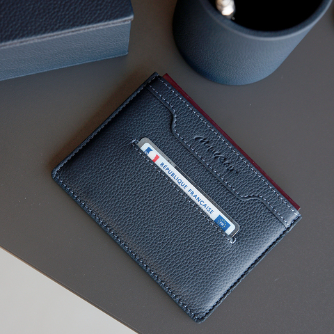 Обложка для автодокументов и паспорта Berlin из кожи теленка, синего цвета