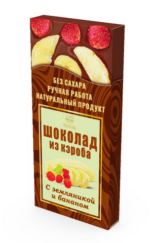 Шоколад из кэроба с земляникой и бананом, 50 г.