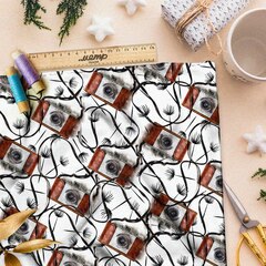 Ткань сатин антикварные фотоаппараты