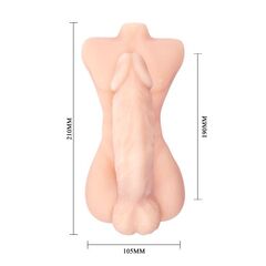 Телесный мини-торс с фаллосом Monster Dick - 