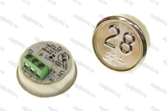 Кнопка (кнопочный модуль) BBP-R331-CMPLT-D-W "28 этаж", круглая, динамическая белая подсветка, Брайль.