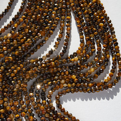 Тигровый глаз натуральный, шар 3мм, микроогранка