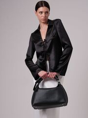 Кожаная сумка хобо Deboro 30900 черный