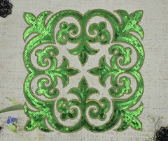 Термоаппликация орнамент, р. 27см х 27см, травяной