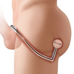 Кольцо на пенис с анальным стимулятором Stainless Steel Anal Hook & Cock Ring - 