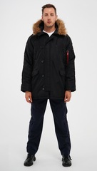 Парка Alpha Industries N-3B Logo Oxford Parka Black (Черная)