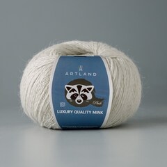 Пряжа "Норка" длинноворсовая Luxury, пух норки-70 % нейлон-30 %, слоновая кость