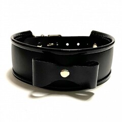Ошейник с бантиком из эко-кожи черный