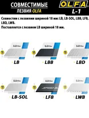 OLFA 18 мм, с выдвижным лезвием, нож (OL-L-1)