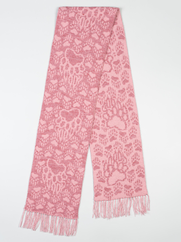 Шарф «Медвежий След» розового цвета (С бахромой)