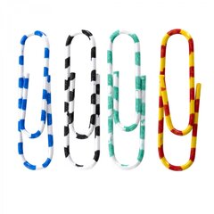 
          Скрепки 33 мм, Alingar, уп. 100 шт., металлические, с полимерным покрытием, "Зебра", цветные в полоску