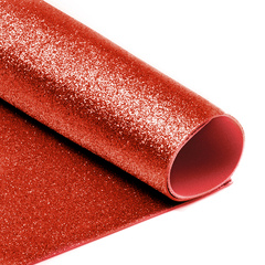 Фоамиран глиттерный, р. 20х30 см, 2 мм, св.красный